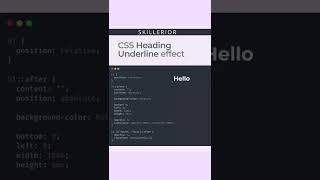 CSS Heading Underline Effect - CSS Property Explained | #shorts
