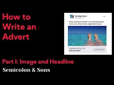 How to Write an Advert I: Image and Headline