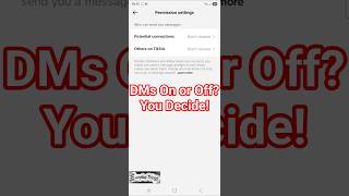 How to Enable or Disable Direct Messages on TikTok #tiktok #tiktoktips #smartphone