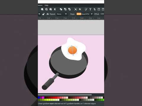 Fried Egg and Frying Pan Vector Artwork in Inkscape | Speed Art | #shorts