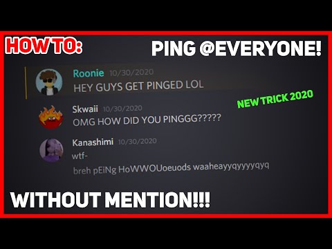 How to ping @everyone WITHOUT MENTION!!! (2020 New Trick)