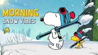 Morning Snow Vibes with Snoopy ❄️☀️ | Uplifting Christmas Jazz Playlist for Study & Work