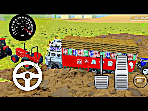 Drive 3 tractors and pull loaded dumper stucked in mud #tractor #jcb  #kidsofficilagamer
