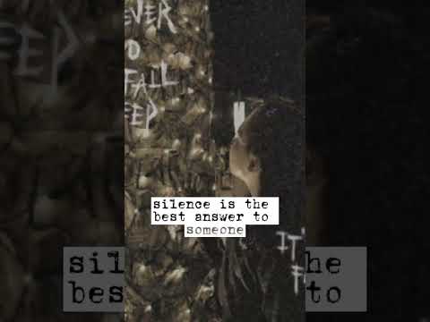 silence is the best answer