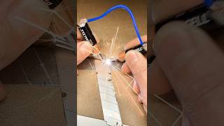 Making welding machine⚒️ from simple batteries 🔋🔋#diy#trendingshorts#youtubeshorts #ytshorts#short