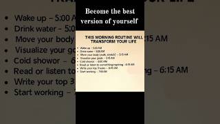 Morning routine #growth #motivation #morningroutine #levelupyourlife #mindset