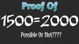 Proof of 1500=2000 || Funny Math Proof || Titli Experiment #Shorts