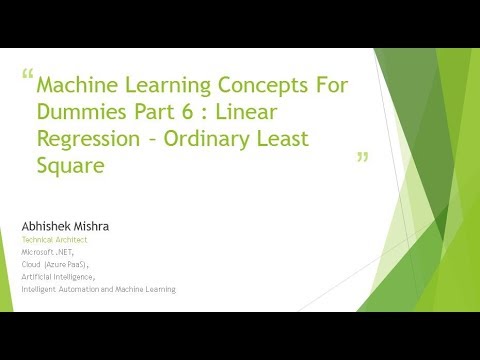 Machine Learning Concepts For Dummies   Linear Regression Ordinary Least Square