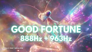 888Hz + 963Hz 💫 Cosmic Praying Mantis • Good Fortune • Divine Protection • Wisdom
