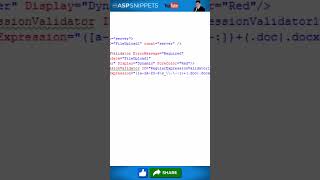 Validate FileUpload Control using RegularExpressionValidator in ASP.Net