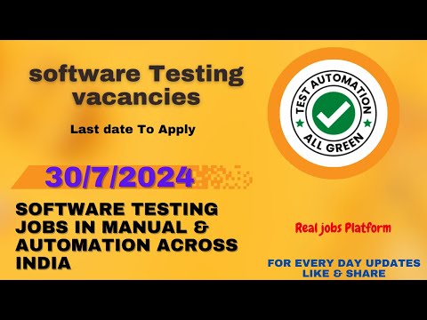 Manual & Automation Testing Jobs |WFH Testing Jobs | Manual Testing| Fresher Jobs| Testing Jobs