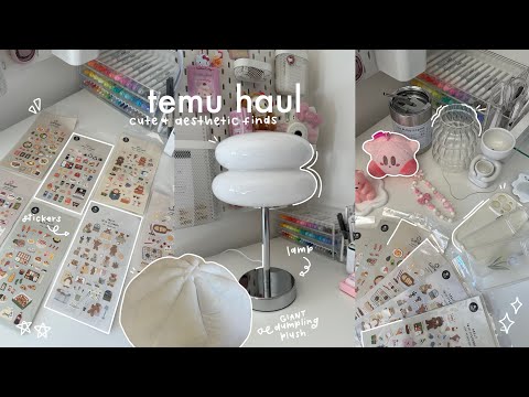 aesthetic temu haul 🛒🌿 [unboxing stationery, room decor, + more!]