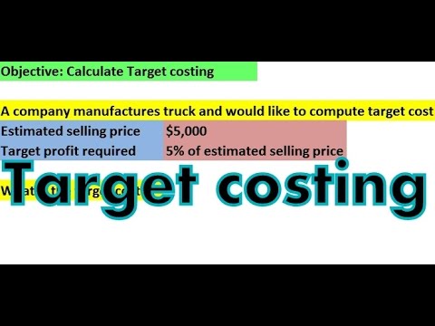 Target Costing - How to calculate target cost, target profit
