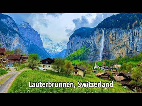 Lauterbrunnen, Switzerland walking tour 4K - The most beautiful villages in the world