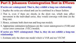 (EViews10):Estimate Johansen Cointegration Test #var #vecm #Johansen #cointegration
