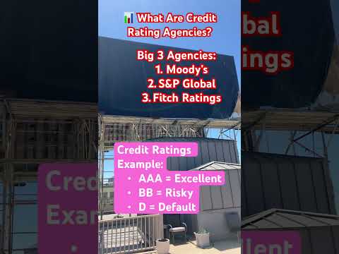 Credit Rating Agency: eval likelihood of company/govt to pay back debt. Moody’s, S&P Global, Fitch