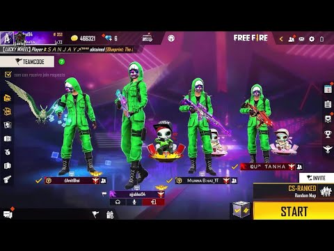 New Rank Season 1st Game With youtubers 🫡 Full Gameplay #freefire #viral #video #gaming #ajjubhai 