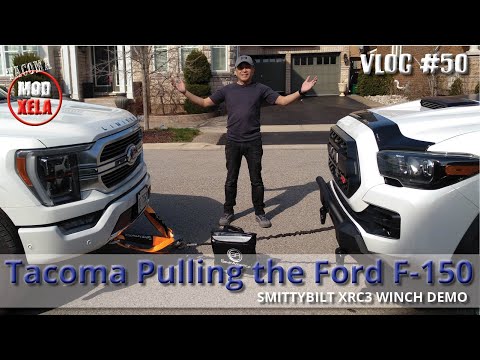 Smittybilt XRC 3 Winch Demo - Toyota Tacoma TRD Pro Pulling a Ford F-150 | VLOG #50