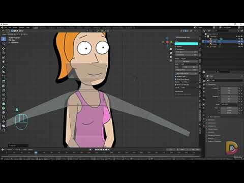 5  Modeling Summer's head and feet -- Blender animation course
