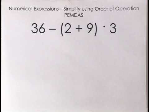 Order of Operations - Numerical Expression