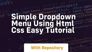 Simple dropdown menu using html css easy tutorial