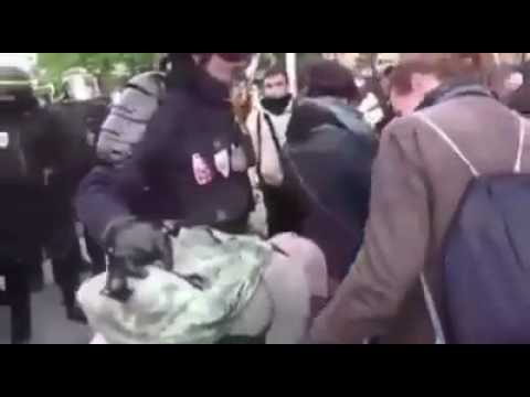 Screeching protestor