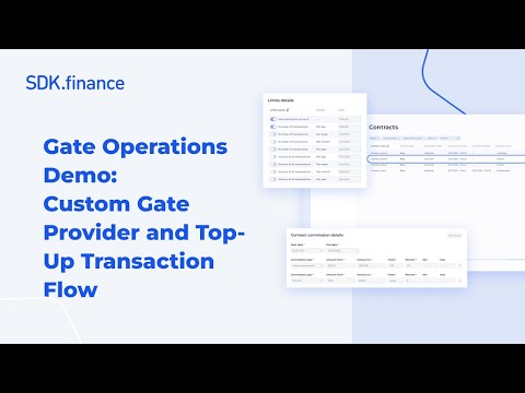 SDK.finance | Gate Operations Demo: Custom Gate Provider and Top-Up Transaction Flow