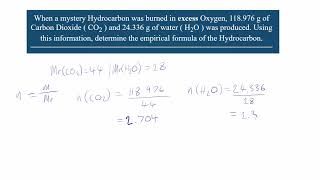 Moles of CO₂ more than H₂O; Dir. Integer Ratio – Emp. Formula from Exp. Data (2)