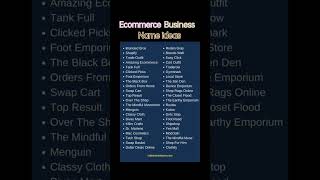 ecommerce business name ideas #shots