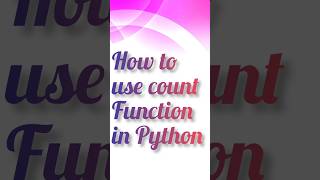 count function in Python(to count the repeat) like👍 share👉 & subscribe😀  #trending #coding #python
