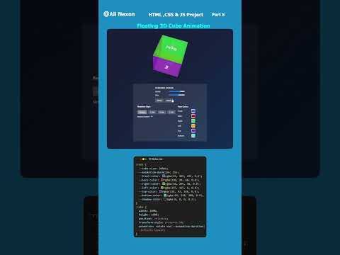 Floating 3D Cube Animation | HTML, CSS & JavaScript Part_8