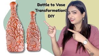 DIY Bottle to Vase Transformation | Easy & Creative Home Decor Ideas