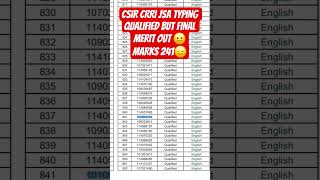 CSIR CRRI JSA FINAL RESULT 2025 #csir #csirexam #crri #csirresult #juniorassistant #typingtest #new