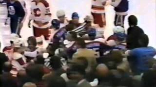 Calgary and Winnipeg bench clearing brawl