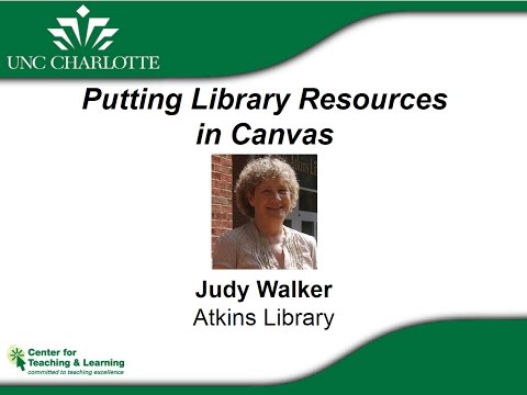 Putting Library Resources in Canvas (10/13/2016)