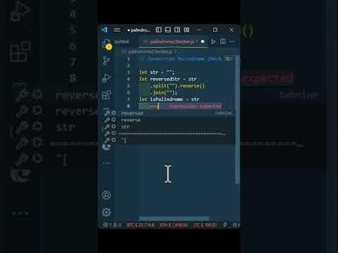Javascript | Palindrome Checker   #shorts