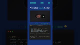 Animated Toggle Button 🔘 | HTML & CSS Only #webdevelopment #htmlcss #shorts