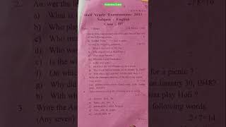 class 3 english question paper 2017// Half yearly