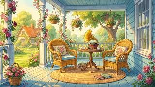 Calm & Relaxing Vintage Jazz Spring Ambience with Soft Oldies Playing in Another Room