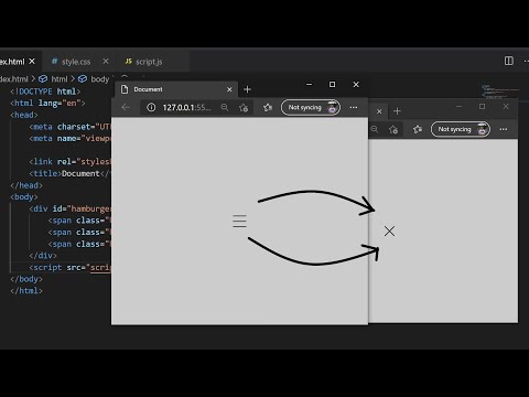 Animated Hamburger menu button HTML CSS Javascript