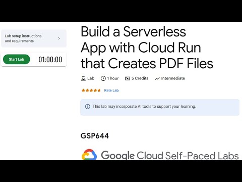 GSP644-Build a Serverless App with Cloud Run that Creates PDF Files