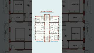 40x40 Flats Rental house  plan design #shorts #viral #floorplan #homeplan #homedesign #houseplan