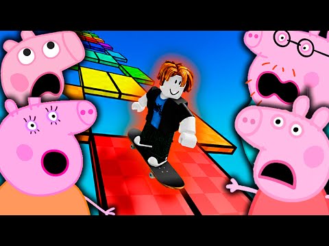 Peppa Pig Play SKATEBOARD OBBY in Roblox!