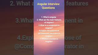 Angular Interview Questions#angular #interview questions #angulardevelopment