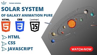 Solar System of Galaxy Animation Pure CSS and HTML ||  Solar System Animation CSS