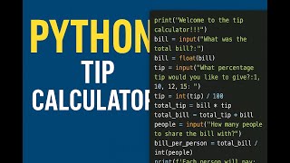 Python Tip Calculator | Beginner Project in Python (Step by Step Tutorial) | Day 2