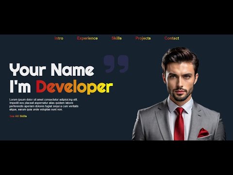 Responsive Personal Portfolio Website using HTML CSS & JavaScript #PortfolioWebsite #CSS #HTML #code