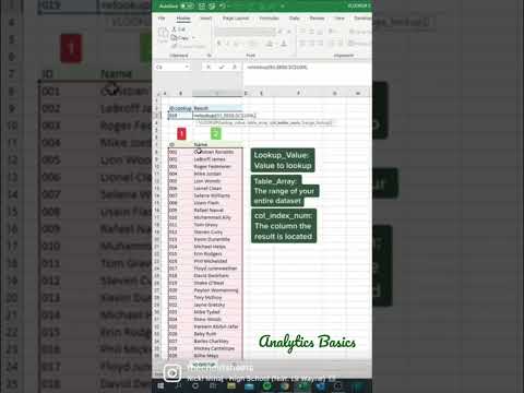 How to VLOOKUP in 30 seconds #excelforbegginers #exceltutorial #vlookup