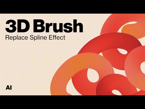 Create a 3D gradient Brush Effect | Easy Adobe Illustrator Tutorial | Blend and Replace Spline Tools