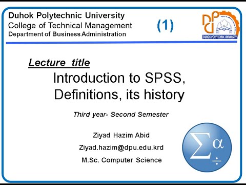 Meeting 1   SPSS Morning Study   Introduction to SPSS  Definitions, its history